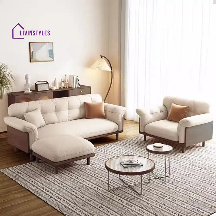 Japandi Style Upholstered Cotton Linen Sofa SOFA