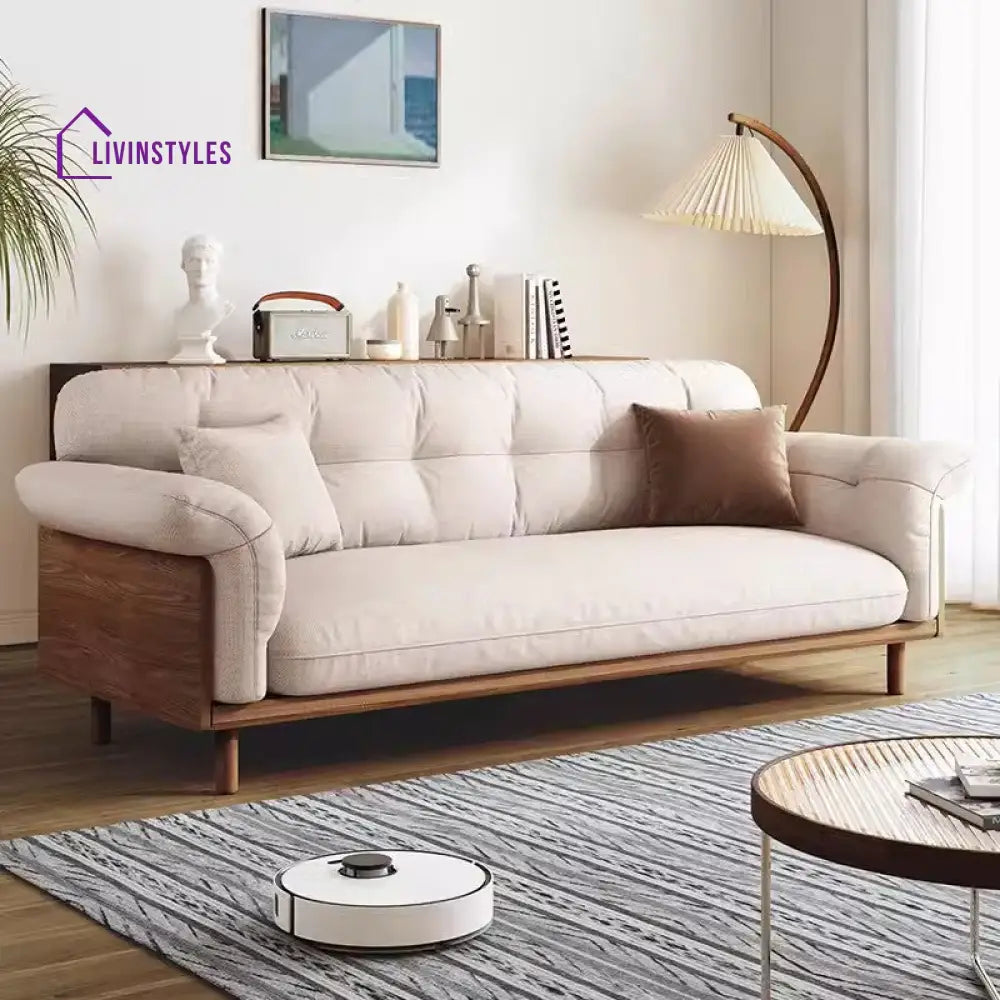 Japandi Style Upholstered Cotton Linen Sofa SOFA