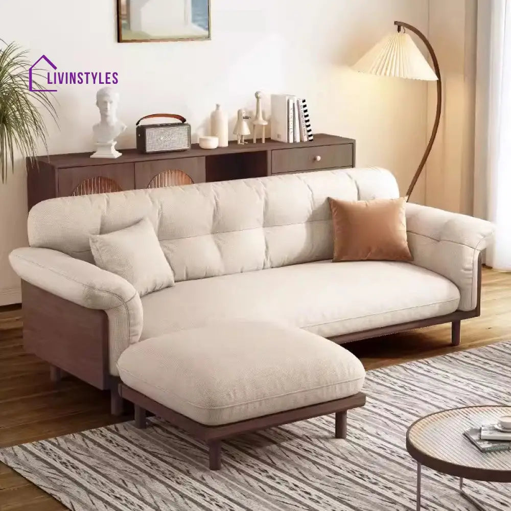 Japandi Style Upholstered Cotton Linen Sofa SOFA