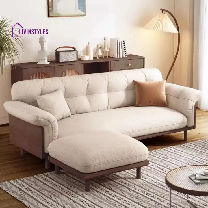 Japandi Style Upholstered Cotton Linen Sofa SOFA