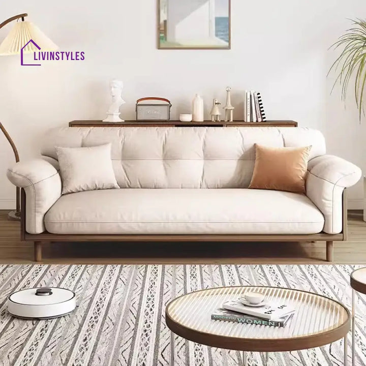 Japandi Style Upholstered Cotton Linen Sofa SOFA