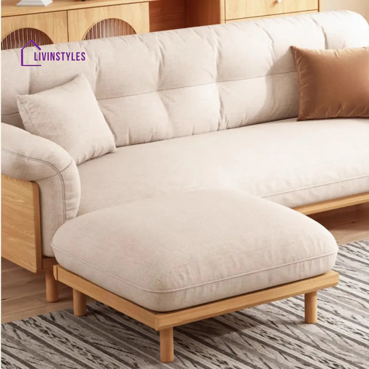 Japandi Style Upholstered Cotton Linen Sofa SOFA