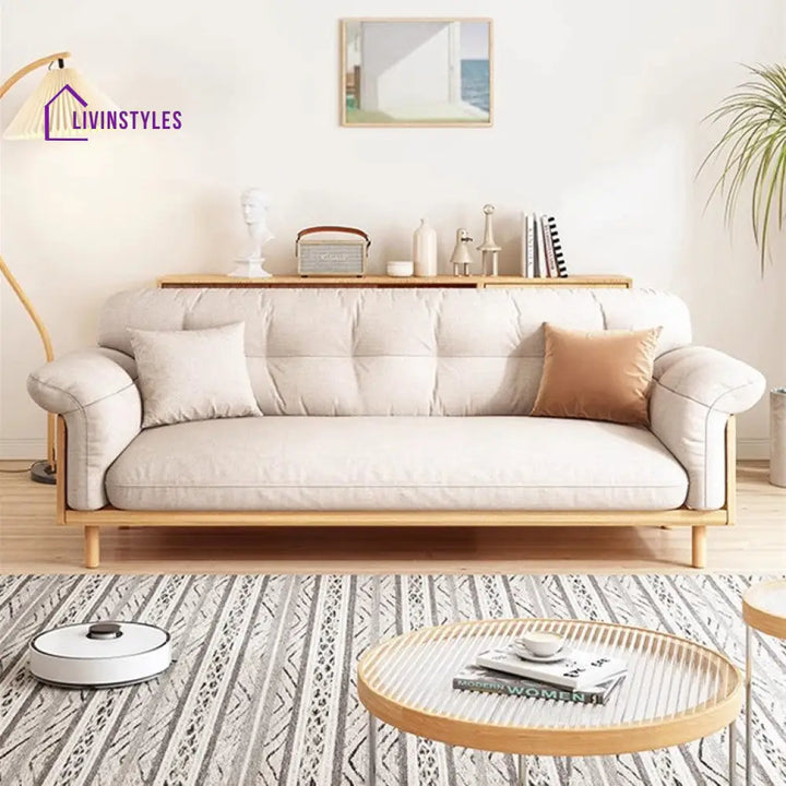 Japandi Style Upholstered Cotton Linen Sofa SOFA