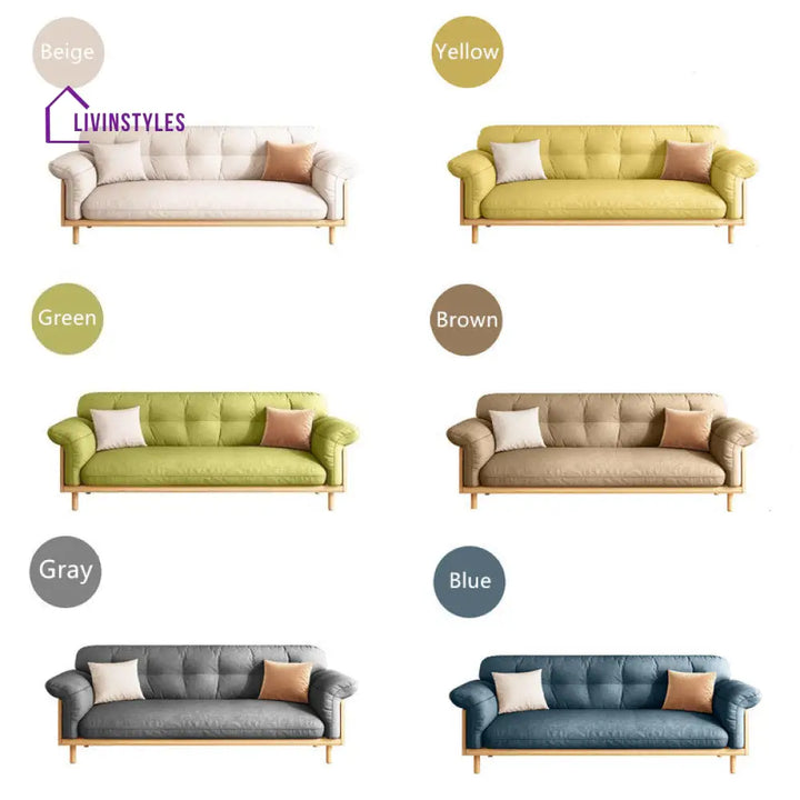 Japandi Style Upholstered Cotton Linen Sofa SOFA