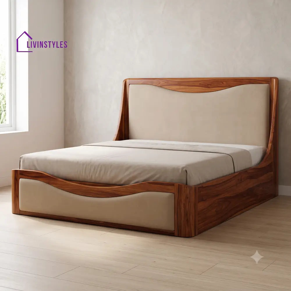 Hari Hydraulic Storage Bed King Size In Sheesham Wood