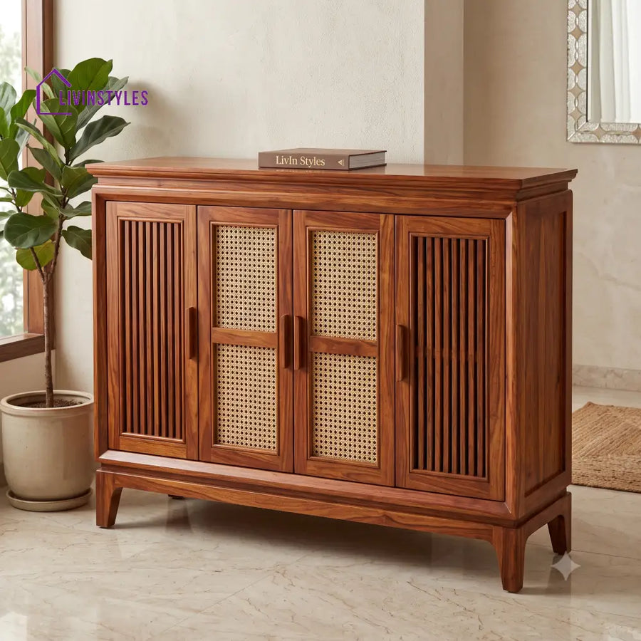Harini Sheesham Wood Shoe Rack | Wooden Shoe Cabinet