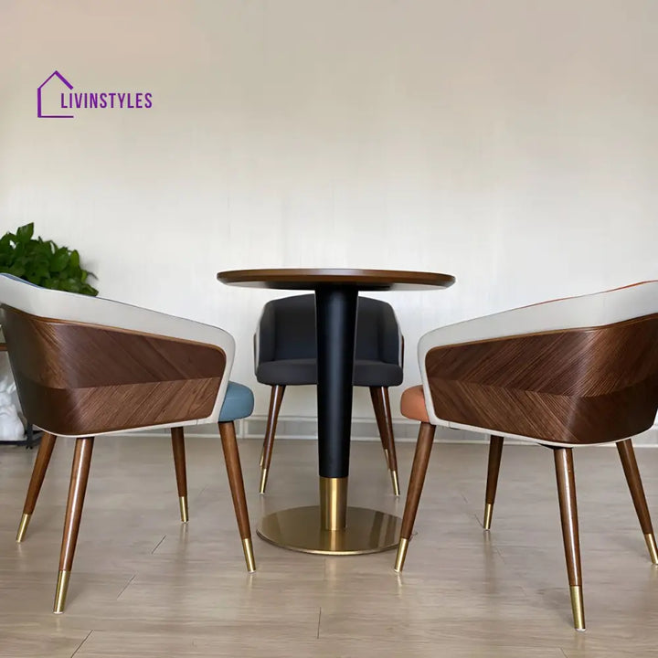 Harisha Wooden Dining Chair | Velvet Fabric | High Density Foam