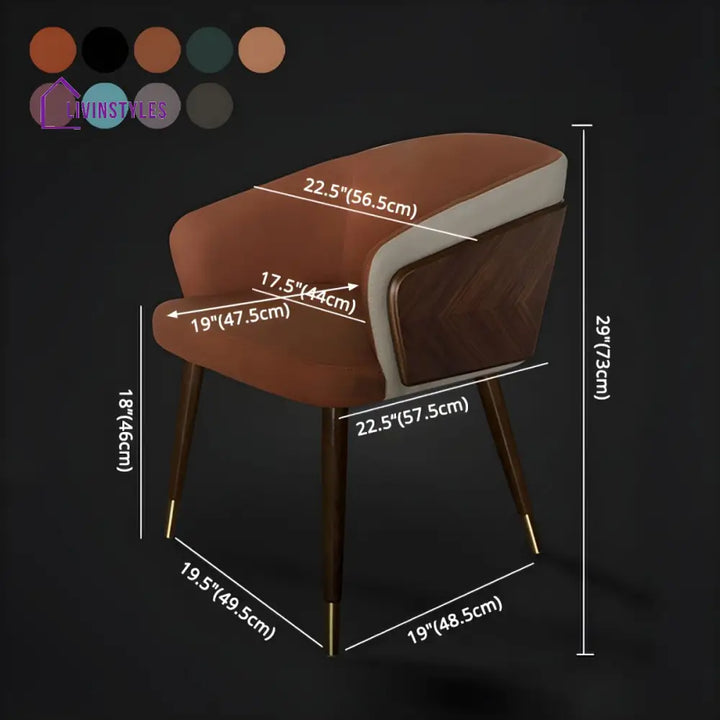 Harisha Wooden Dining Chair | Velvet Fabric | High Density Foam