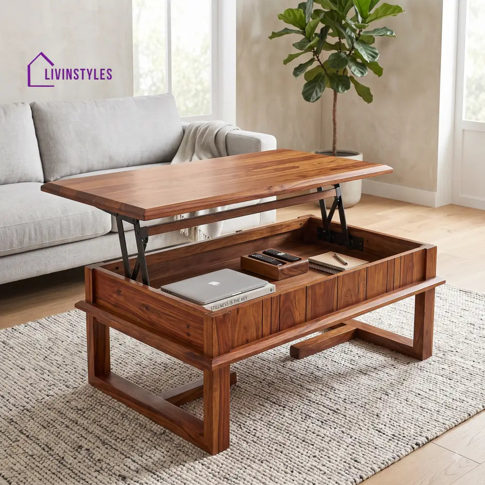 Haritha Sheesham Wood Lift Top Coffee Table for Living Room