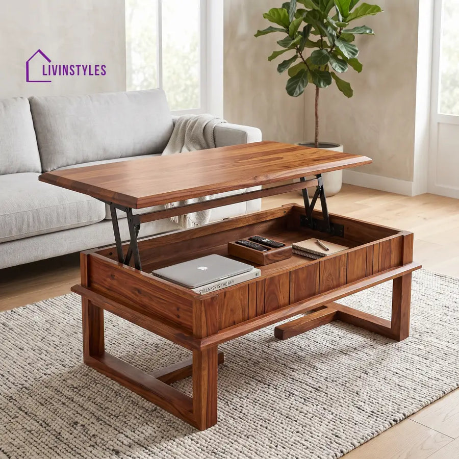 Haritha Sheesham Wood Lift Top Coffee Table for Living Room