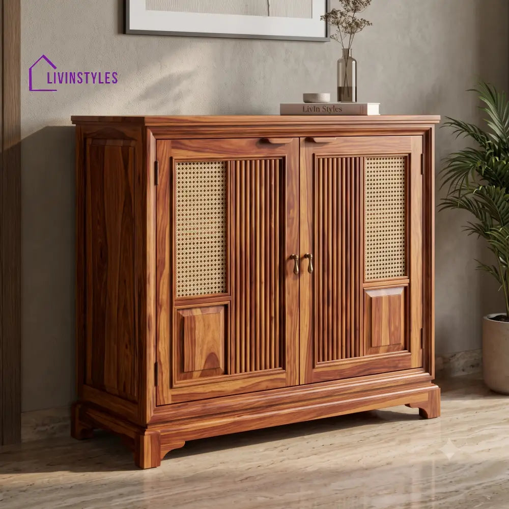 Haritha Sheesham Wood Shoe Rack | Wooden Shoe Cabinet