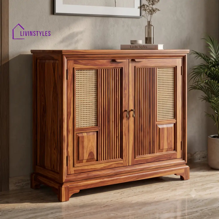 Haritha Sheesham Wood Shoe Rack | Wooden Shoe Cabinet