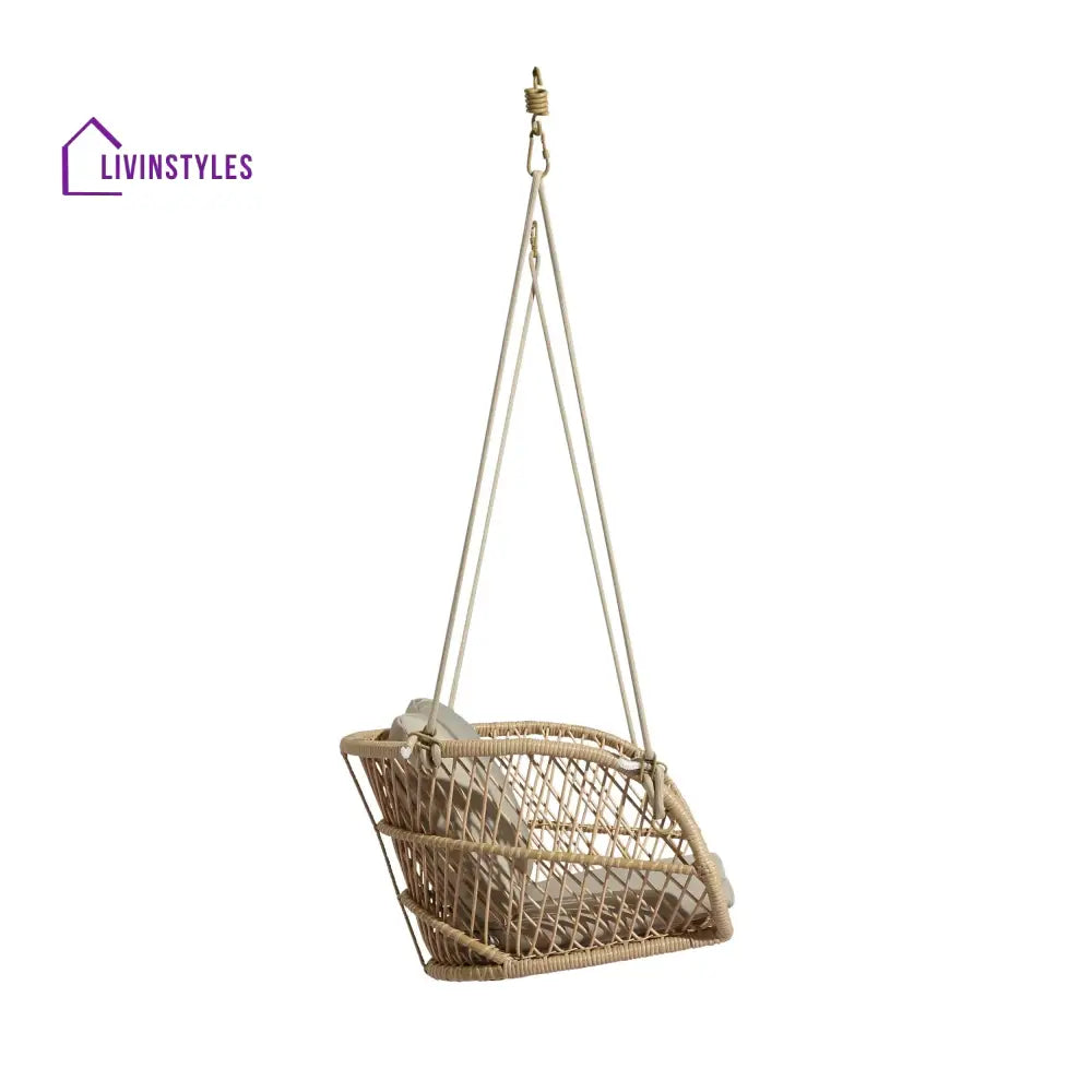 Harley Single Seater Hanging Swing Without Stand For Balcony Garden Swing (Honey) - Swings