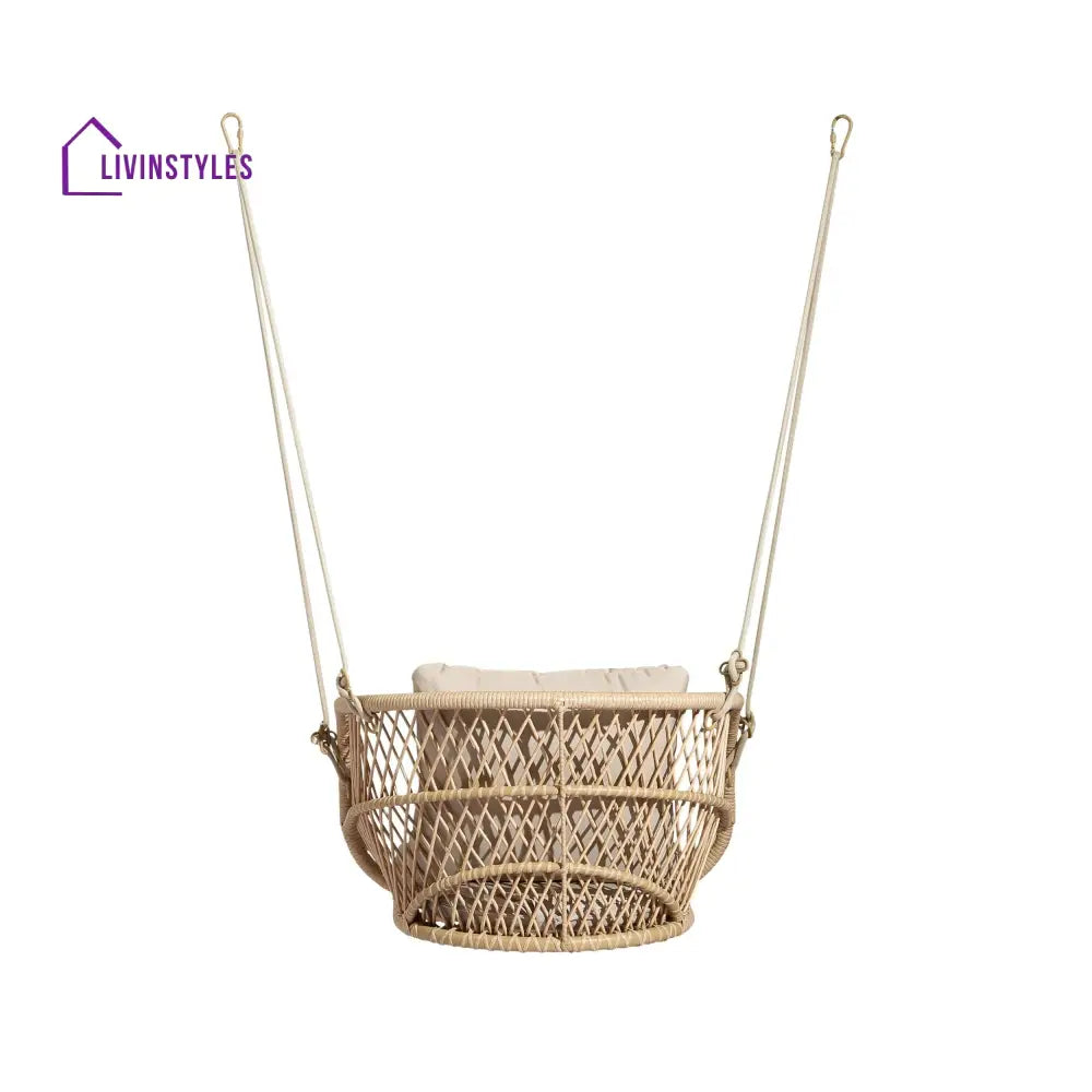 Harley Single Seater Hanging Swing Without Stand For Balcony Garden Swing (Honey) - Swings