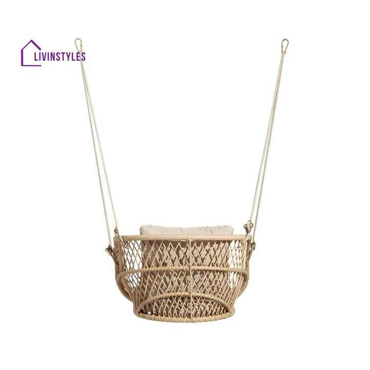 Harley Single Seater Hanging Swing Without Stand For Balcony Garden Swing (Honey) - Swings