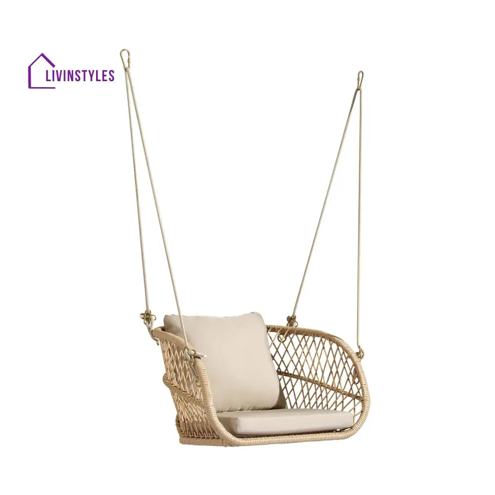 Harley Single Seater Hanging Swing Without Stand For Balcony Garden Swing (Honey) - Swings