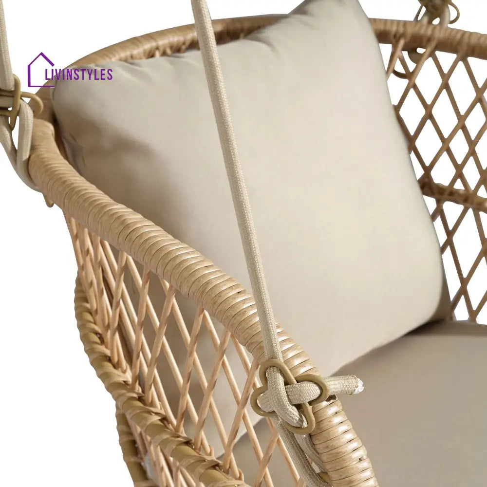 Harley Single Seater Hanging Swing Without Stand For Balcony Garden Swing (Honey) - Swings
