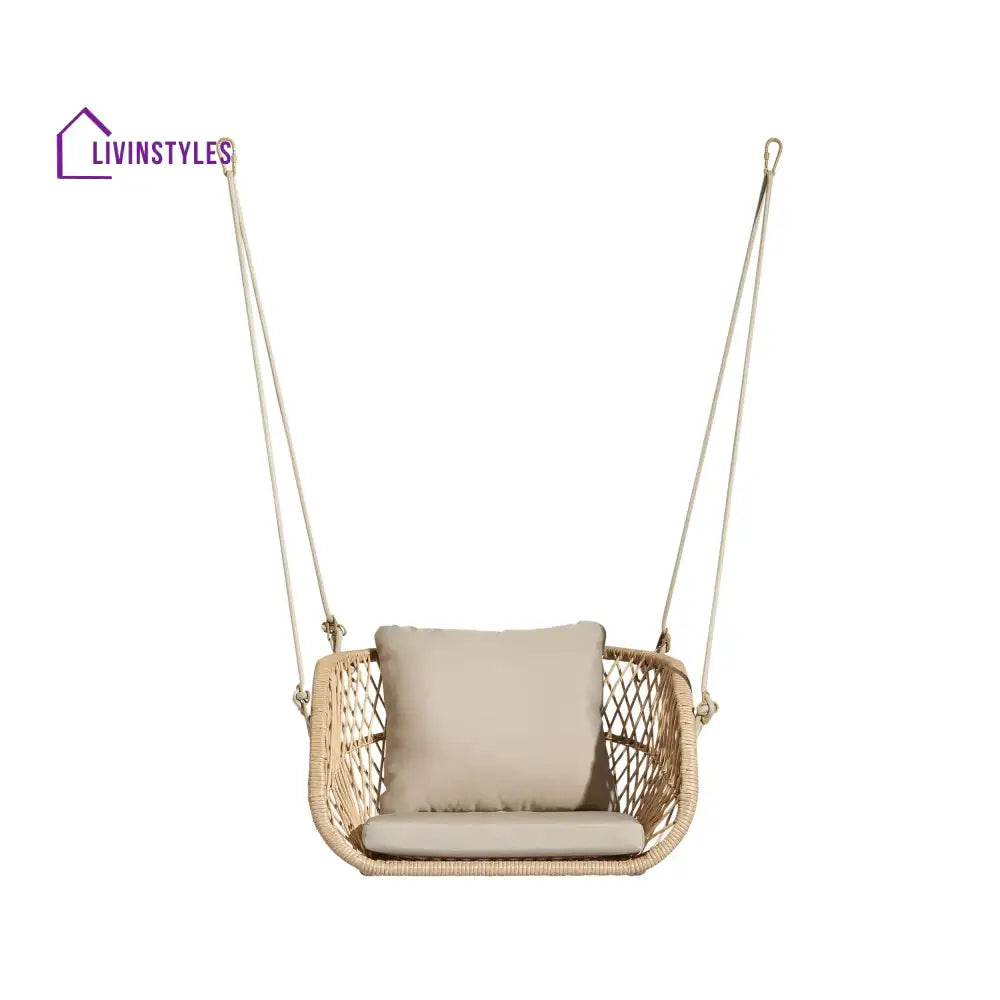 Harley Single Seater Hanging Swing Without Stand For Balcony Garden Swing (Honey) - Swings