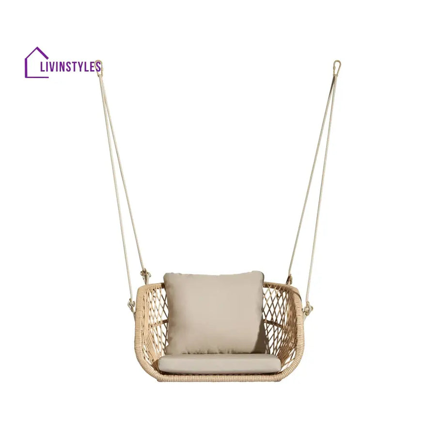 Harley Single Seater Hanging Swing Without Stand For Balcony Garden Swing (Honey) - Swings