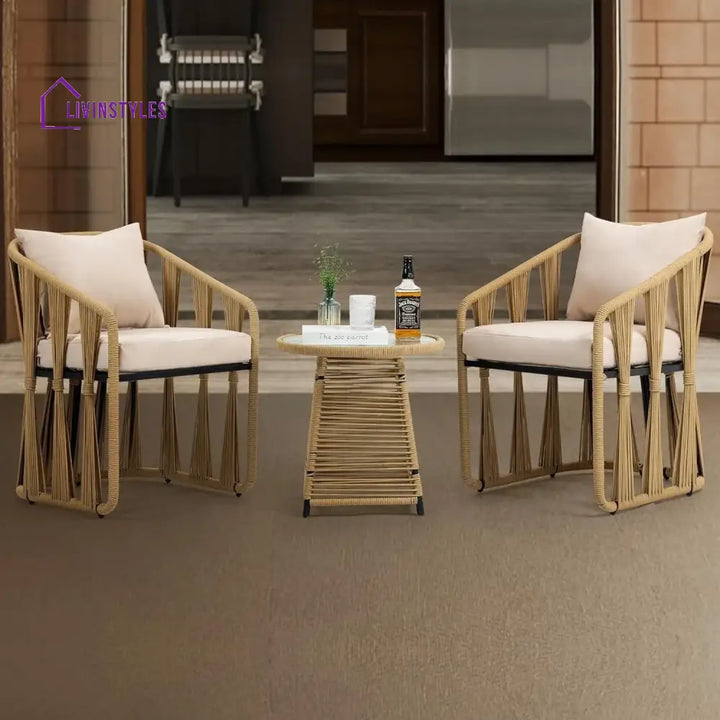 Harlow Outdoor Rope 3-Piece Patio Set - Patio Set