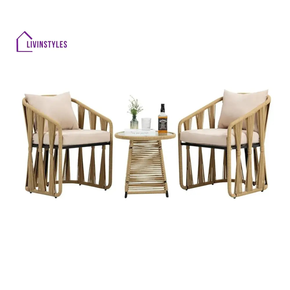 Harlow Outdoor Rope 3-Piece Patio Set - Patio Set