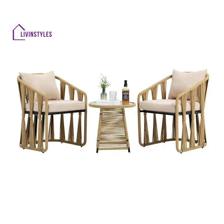 Harlow Outdoor Rope 3-Piece Patio Set - Patio Set