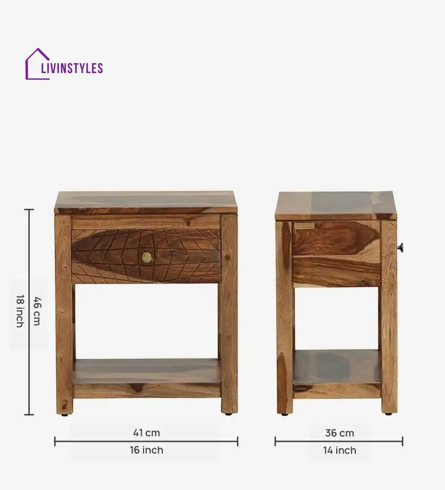 Harmonia Solid Wood Bedside Bedroom Furniture Sets