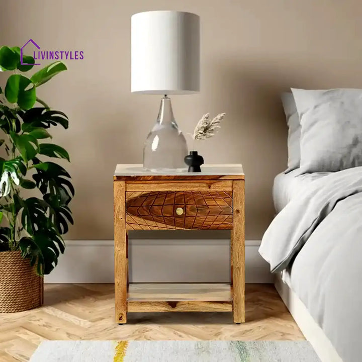 Harmonia Solid Wood Bedside Natural Bedroom Furniture Sets
