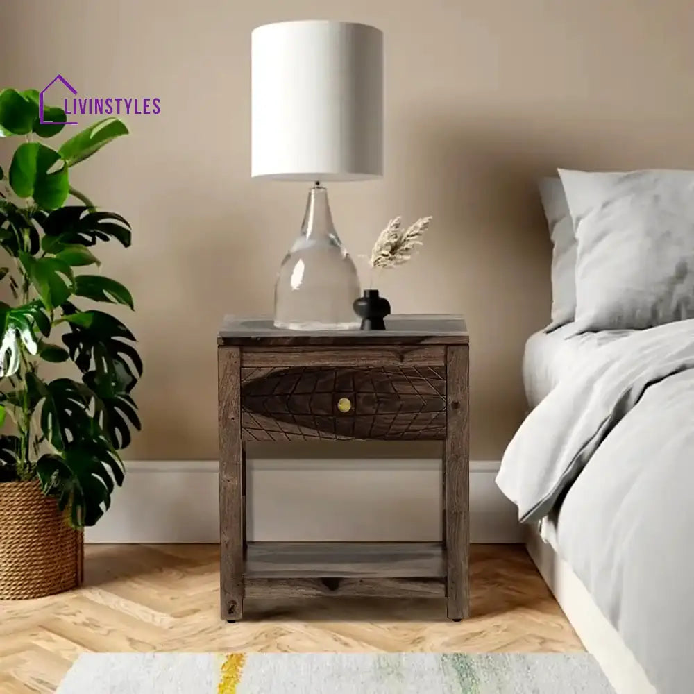 Harmonia Solid Wood Bedside Walnut Bedroom Furniture Sets