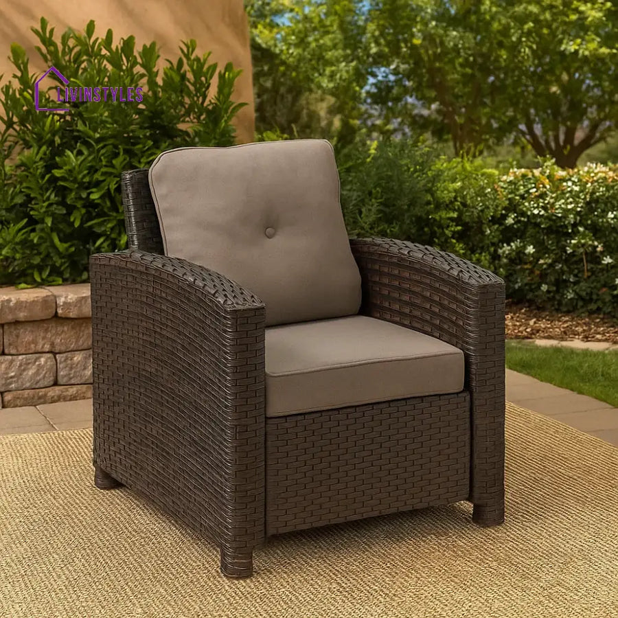 Harper 1-Piece Outdoor Wicker Single Seater Sofa - Sofa Set