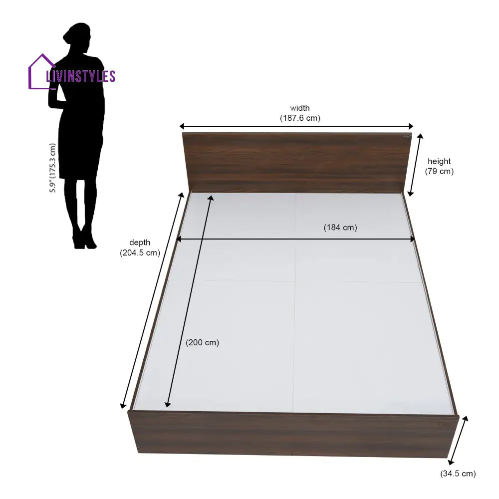 Ivan King Bed (Walnut) Home Furniture