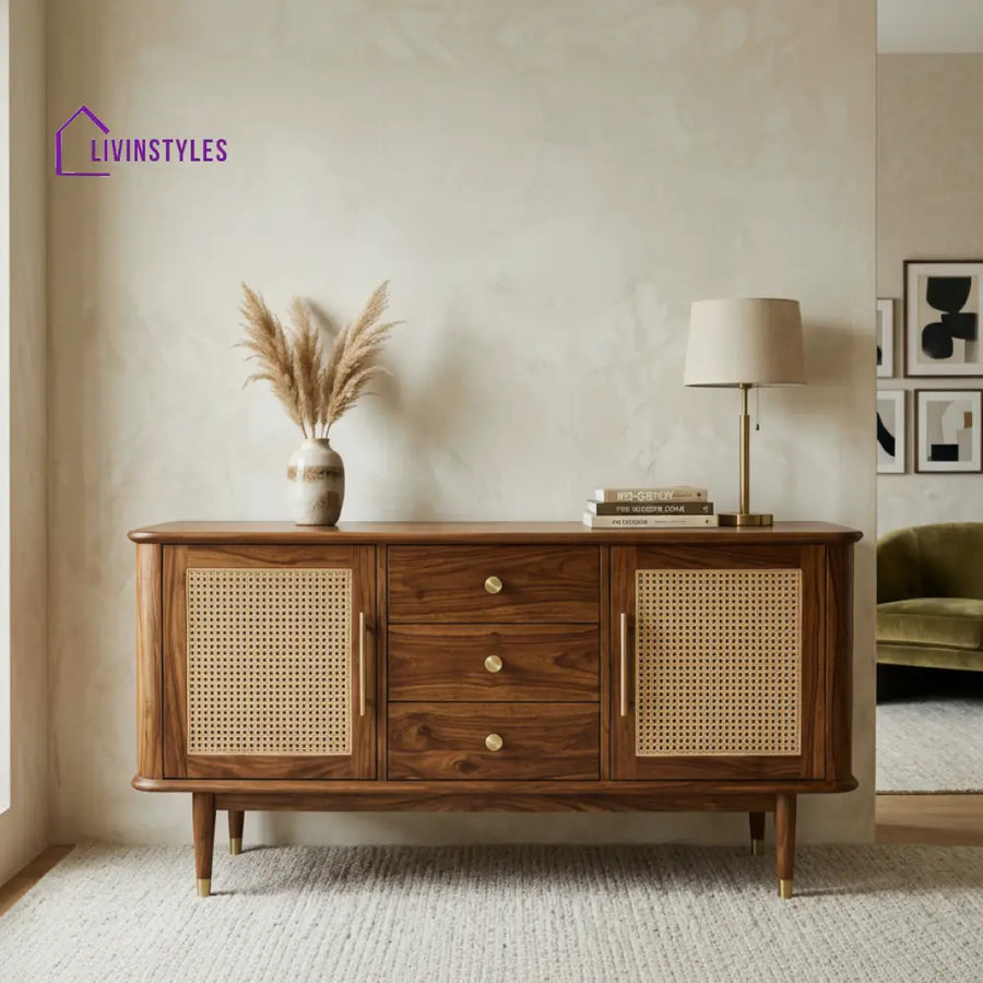 Harper Sheesham Wood Cabinet and Sideboard (Honey Finish)