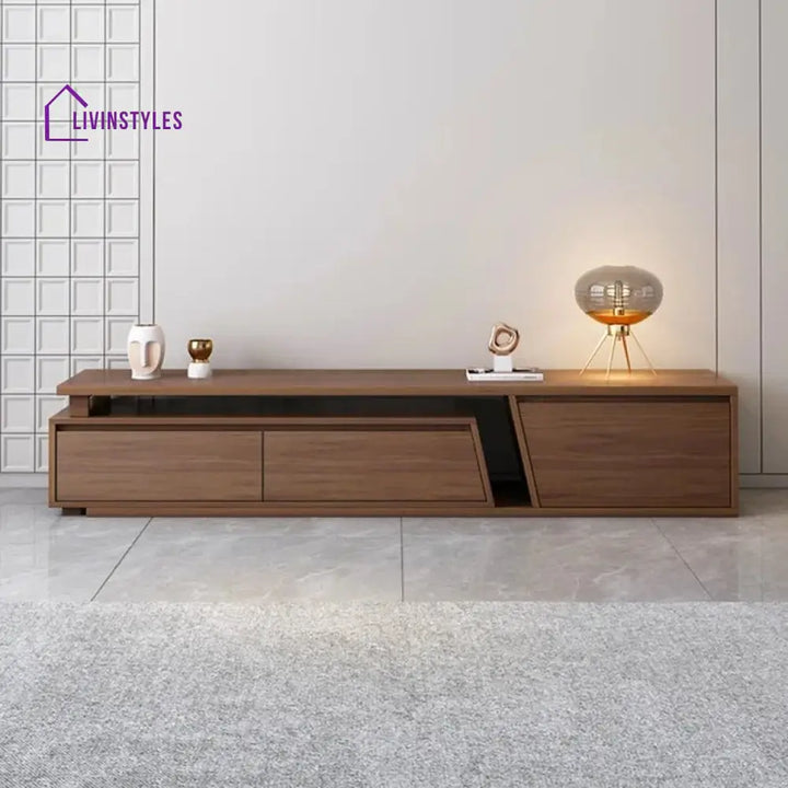 Harper Wooden Finish Tv Unit Stand for Living Room