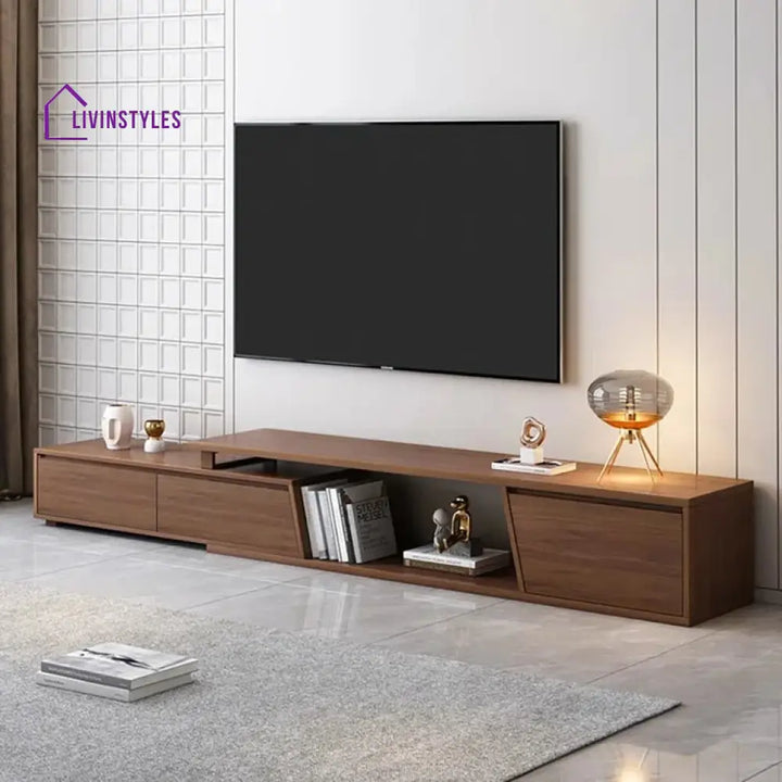 Harper Wooden Finish Tv Unit Stand for Living Room