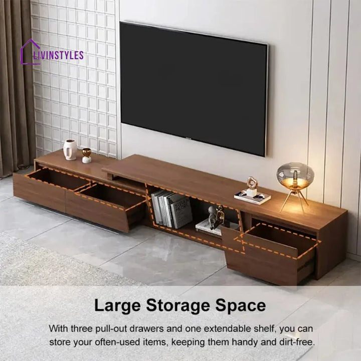Harper Wooden Finish Tv Unit Stand for Living Room