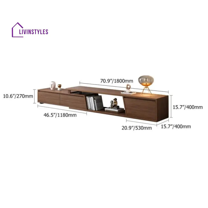 Harper Wooden Finish Tv Unit Stand for Living Room