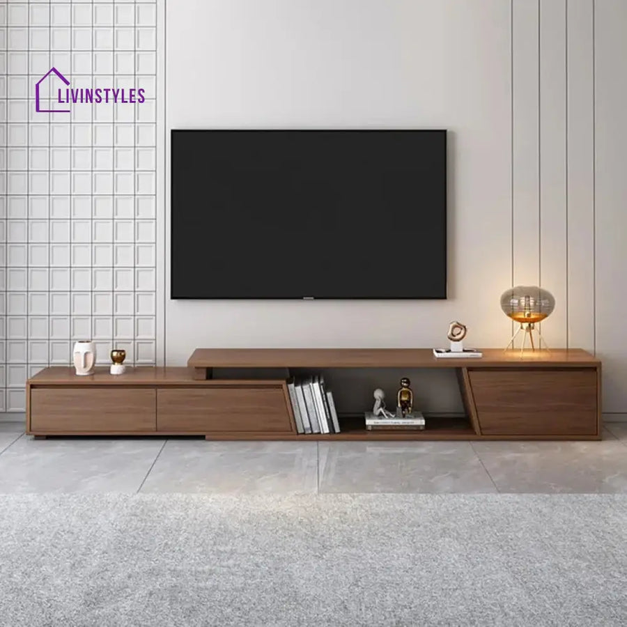 Harper Wooden Finish Tv Unit Stand for Living Room