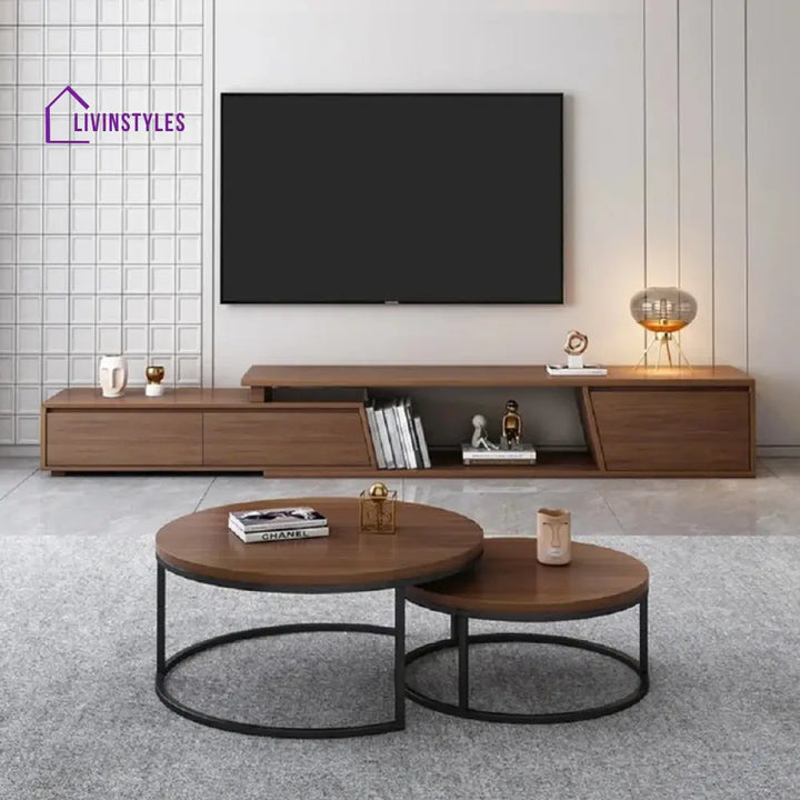 Harper Wooden Finish Tv Unit Stand for Living Room