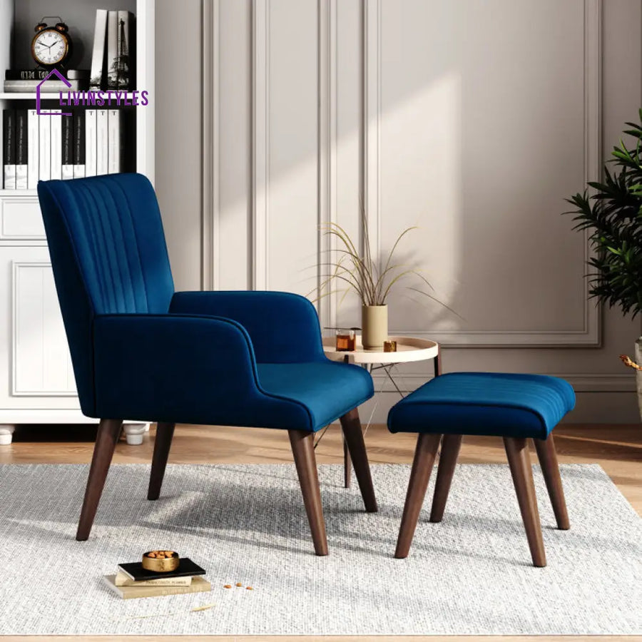 Harshita Solid Wood and Fabric Arm Chair | Living Room Chair | Lounge Chair