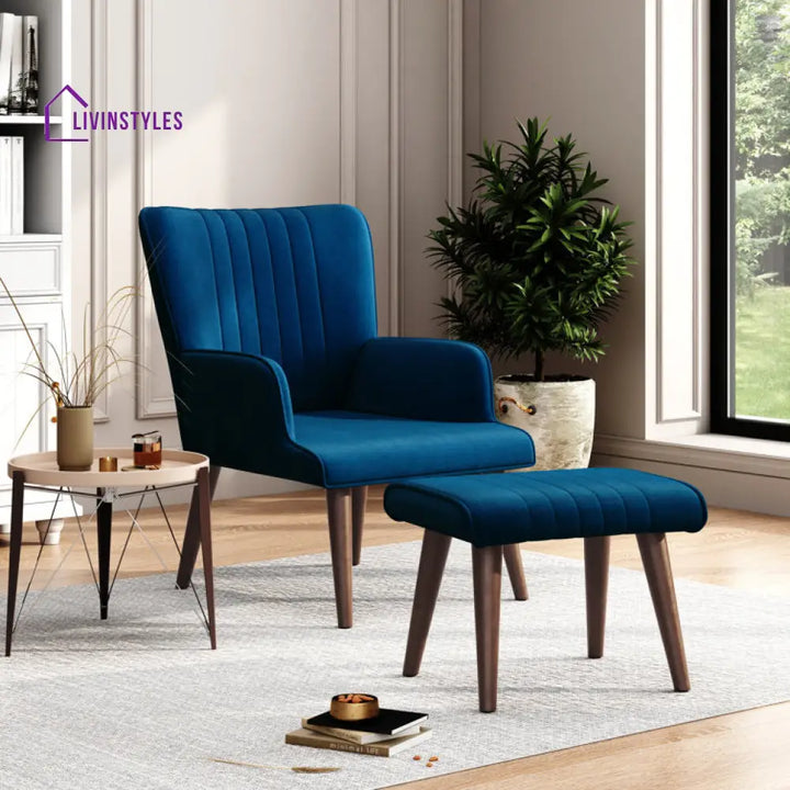 Harshita Solid Wood and Fabric Arm Chair | Living Room Chair | Lounge Chair