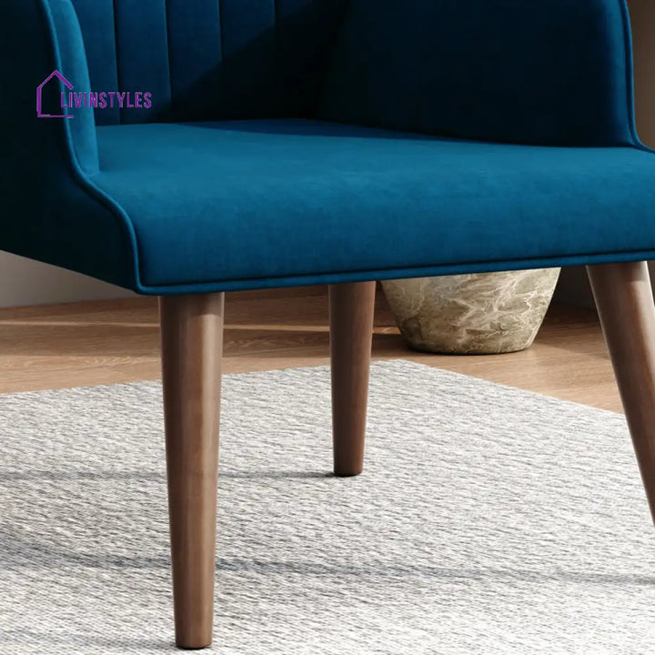 Harshita Solid Wood and Fabric Arm Chair | Living Room Chair | Lounge Chair