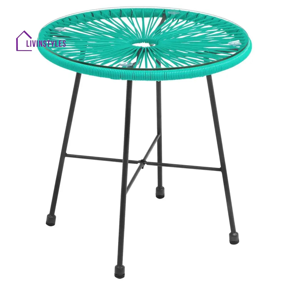 Harvest Outdoor Patio Seating Set 2 Chairs and 1 Table Set (Aqua Green) - Coffee Table Sets