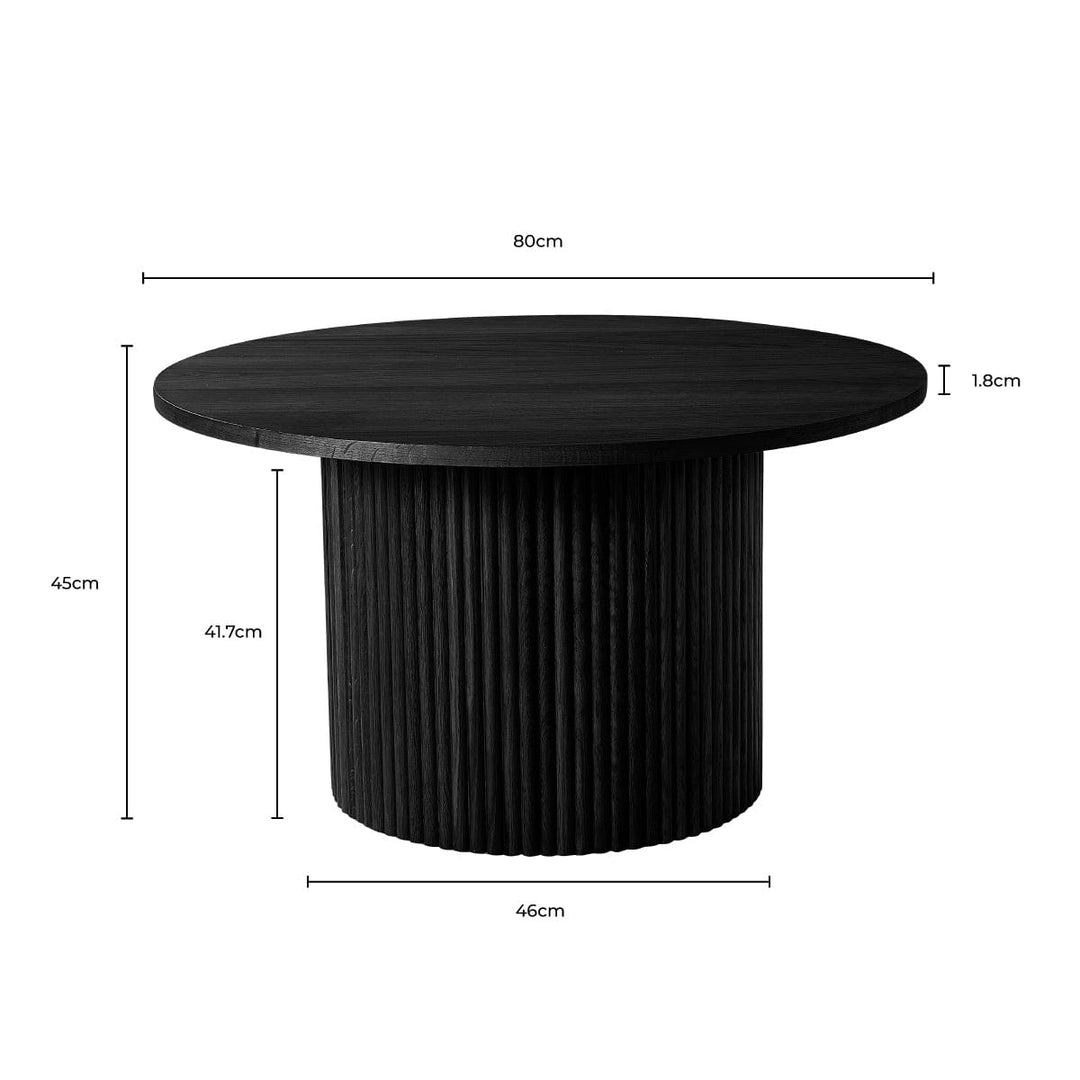 Arturo Round Pedestal Coffee Table - Black