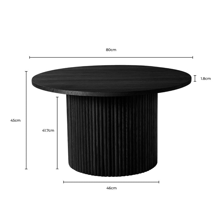 Arturo Round Pedestal Coffee Table - Black