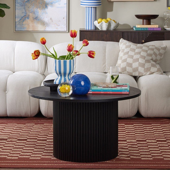 Arturo Round Pedestal Coffee Table - Black