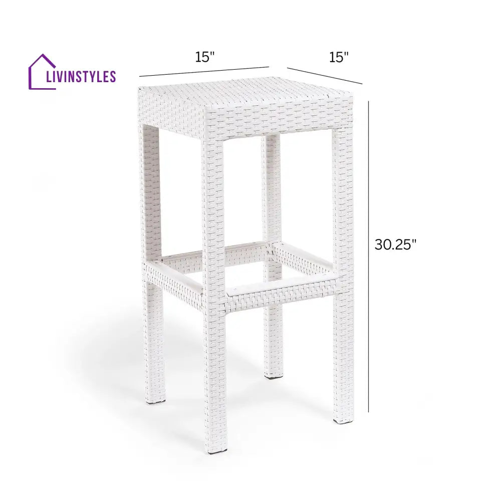 Haven Outdoor Bar Sets 6 Stools and 1 Table Patio Bar Set (White) - Bar Sets