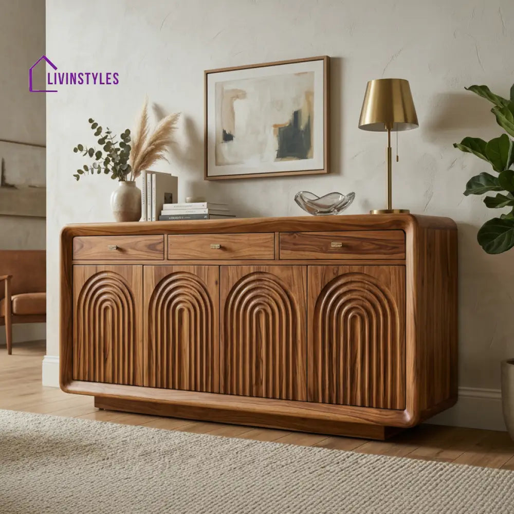 Hawaiki Sheesham Wood Cabinet and Sideboard (Honey Finish)