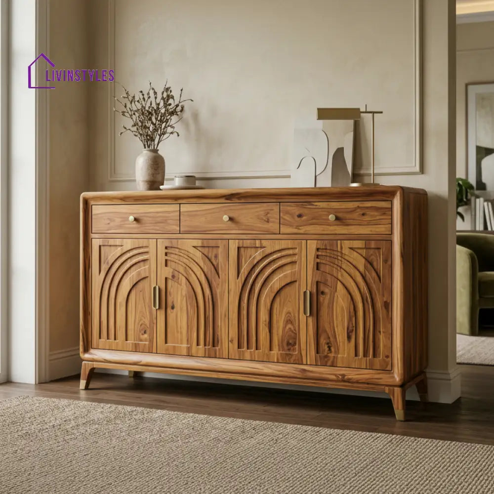 Hazel Sheesham Wood Cabinet and Sideboard (Honey Finish)