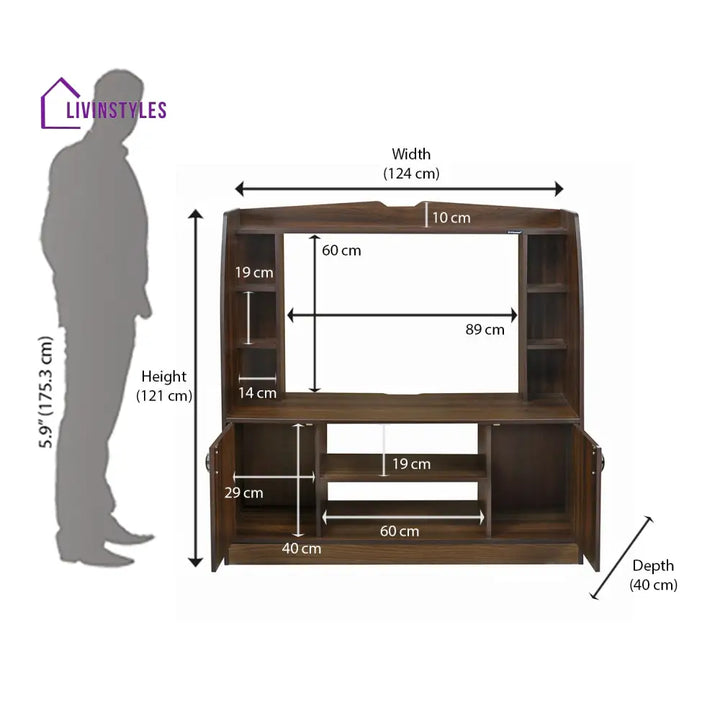 Vyacheslav Wall Unit (Classic Walnut) Home Furniture