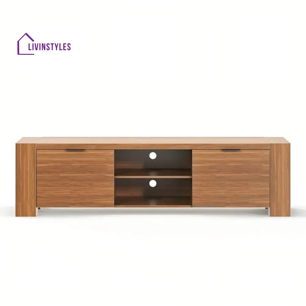 Hazel Wood Finish Tv Unit Stand for Living Room